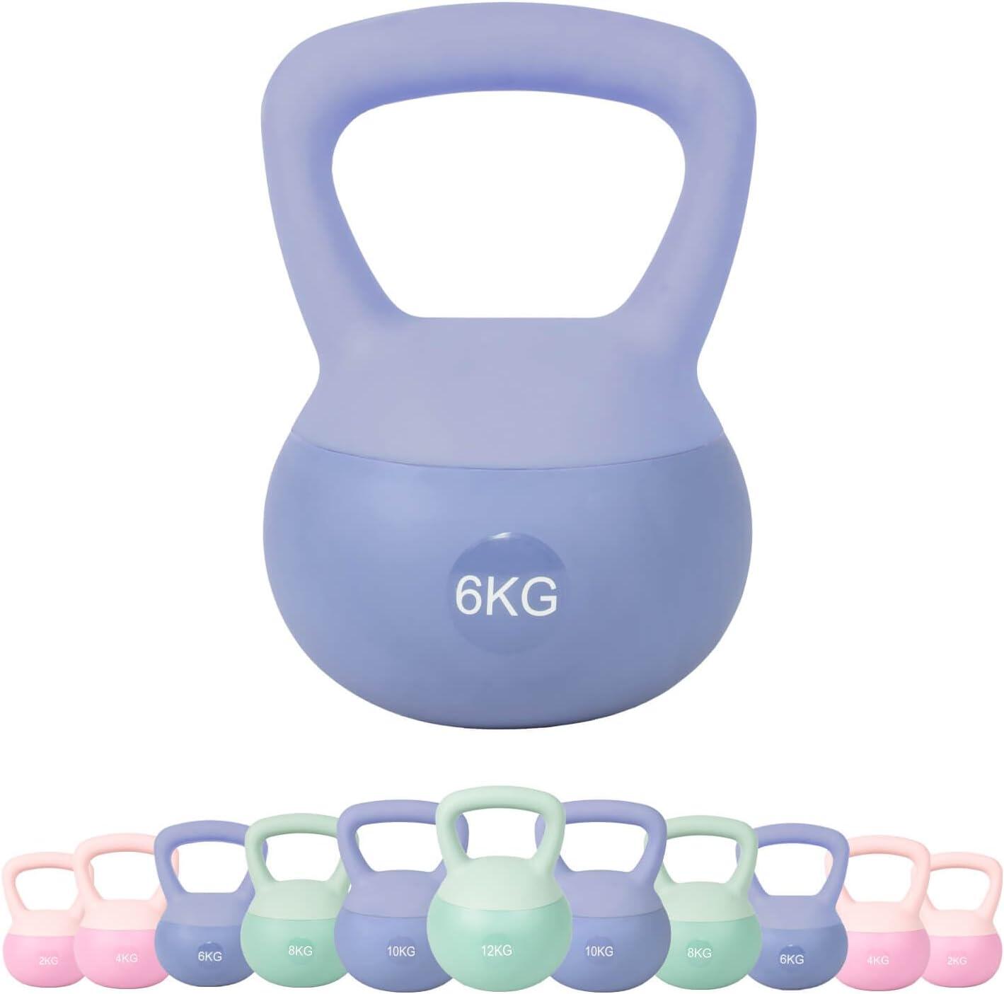 OZIO FITNESS Kettlebell Pesa Rusa PVC Suave Elástico 6 kg Azul Fitness