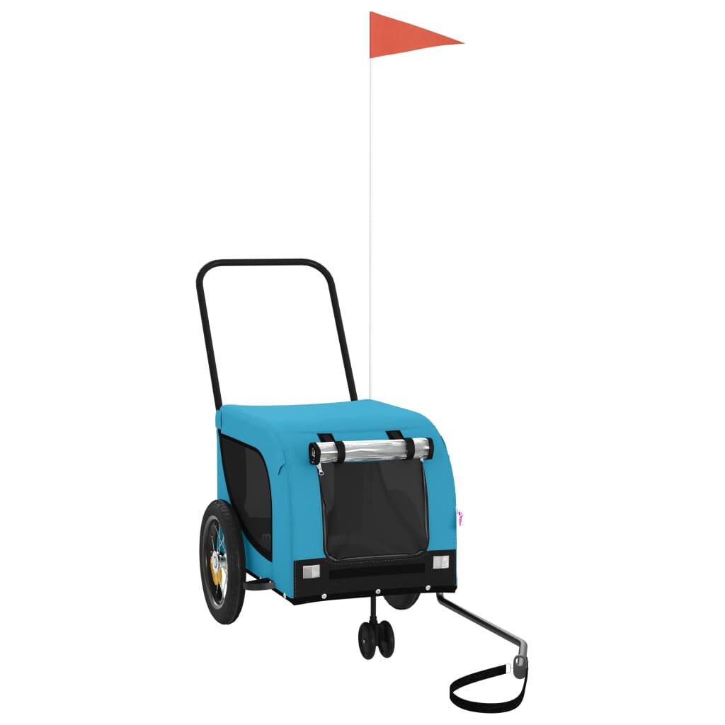 Vidaxl Remolque para Perros Oxford de Tela y Hierro en Azul y Negro 2/4