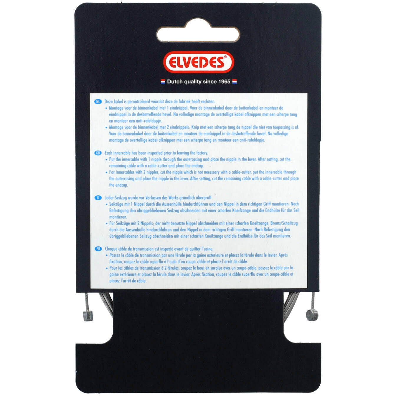 Elvedes Schakel Binnenkabel 2250 mm en acier inoxydable Ø125 mm n t-nippel 6/6
