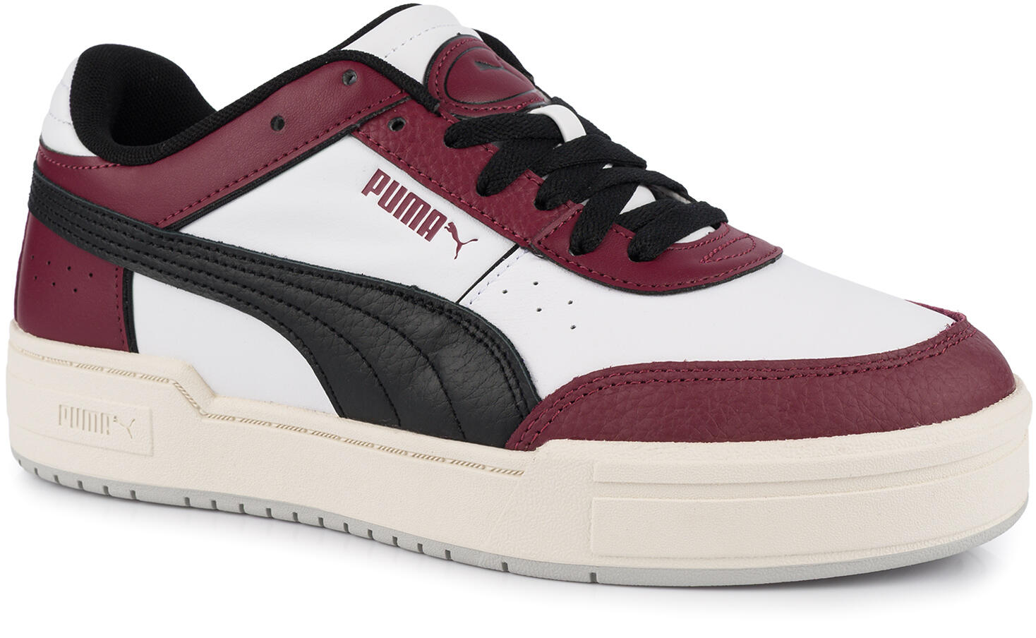 Męskie buty sportowe sneakersy skórzane biało bordowe PUMA CA PRO SPORT LTH