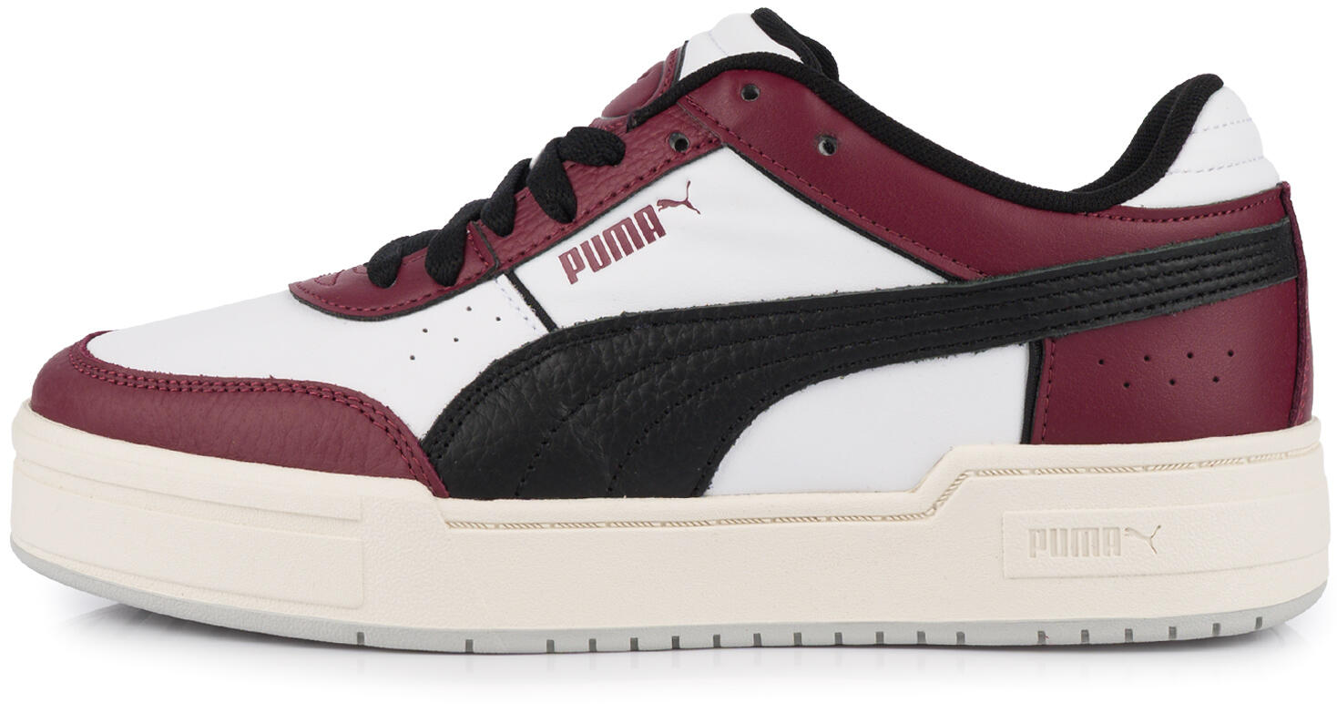 Męskie buty sportowe sneakersy skórzane biało bordowe PUMA CA PRO SPORT LTH 2/7