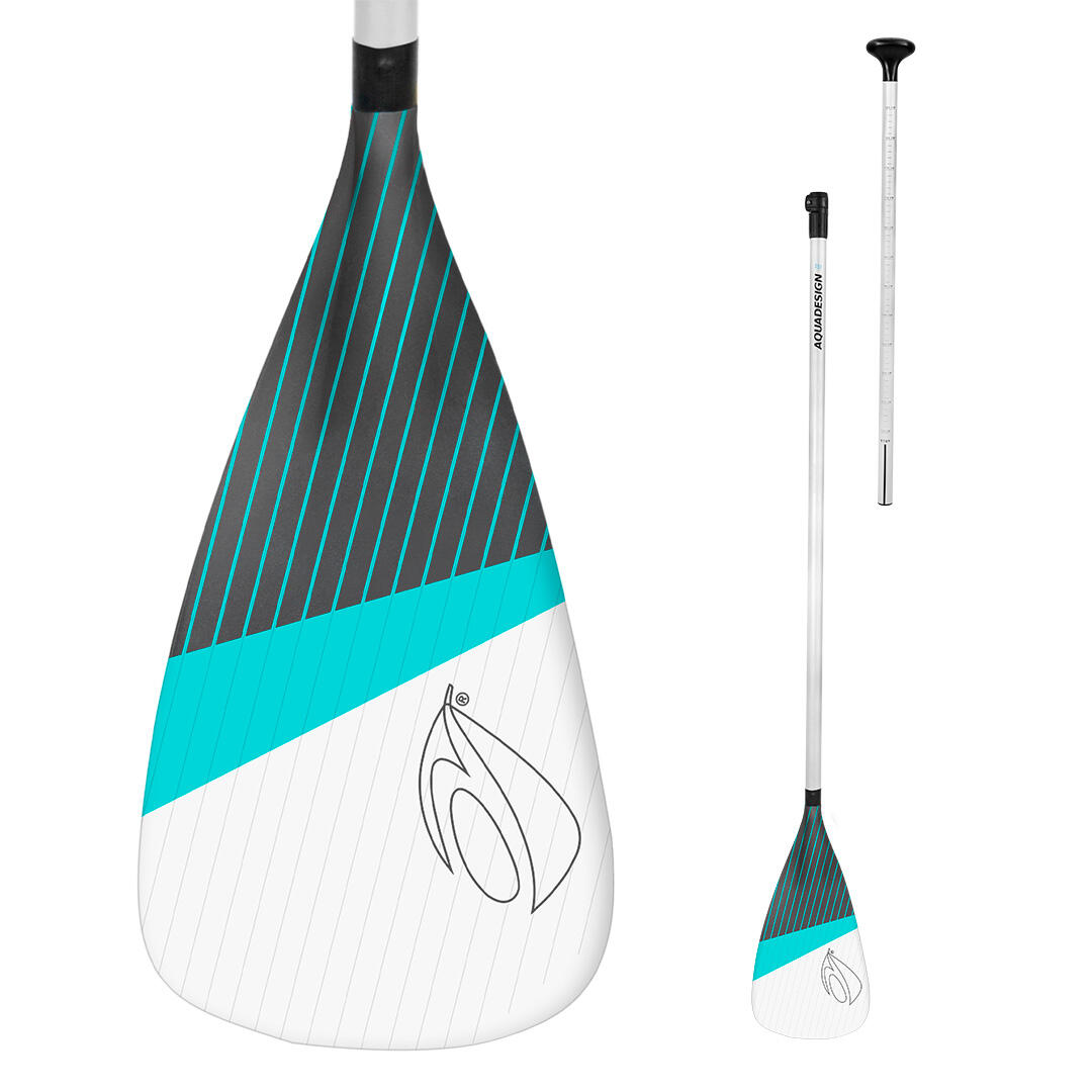 AQUADESIGN Pagaia SUP Regolabile in 2 Parti (160–220 cm) – Instinct Bianco / Verde