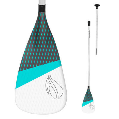 Verstellbares SUP-Paddel, 2-teilig (160–220 cm) – Instinct Weiß / Grün