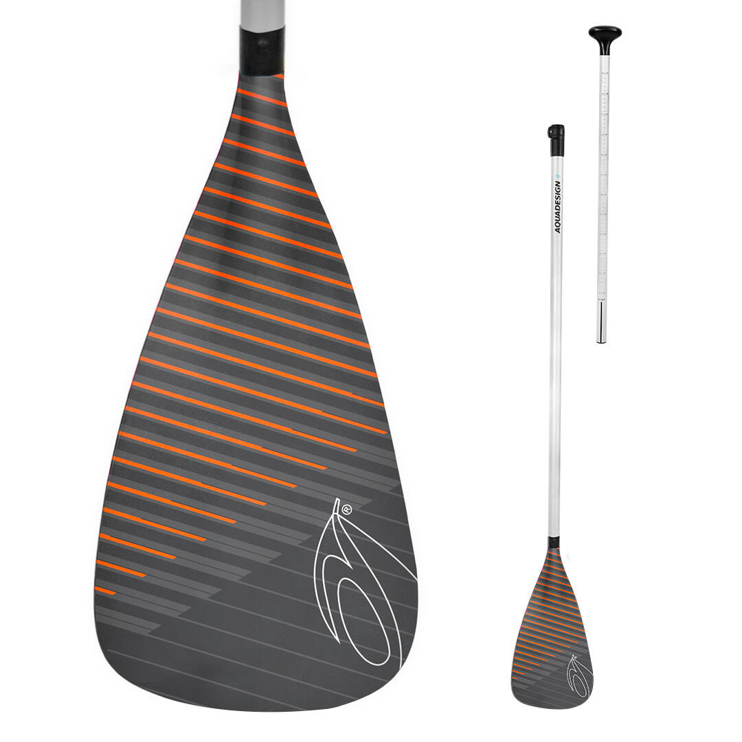 AQUADESIGN Verstellbares SUP-Paddel, 2-teilig (160–220 cm) – Instinct Orange