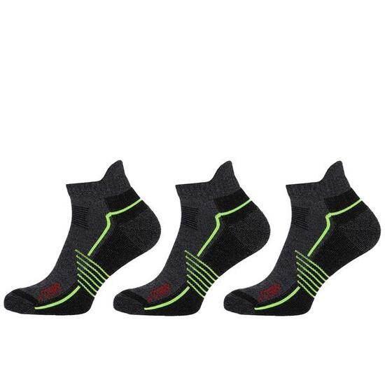 Chaussettes de randonnée Sneaker Active Outdoor en bambou - Lot de 3 - Gris fonc