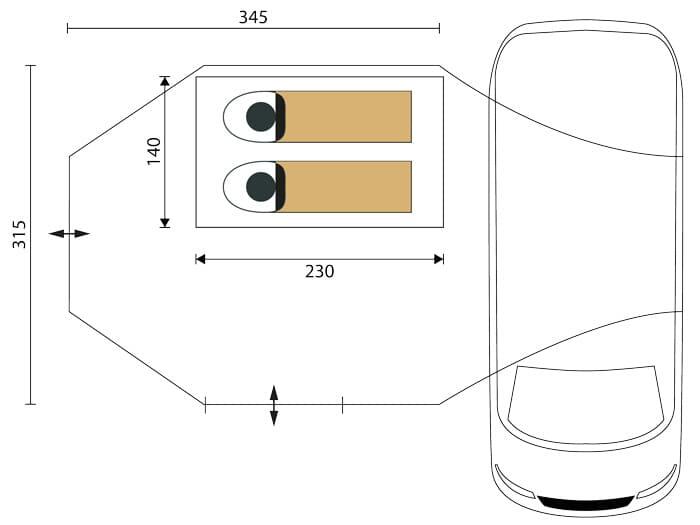Tenda da campeggio per Minivan - Aarhus Travel 2 - Outdoor - 345x315cm 7/7