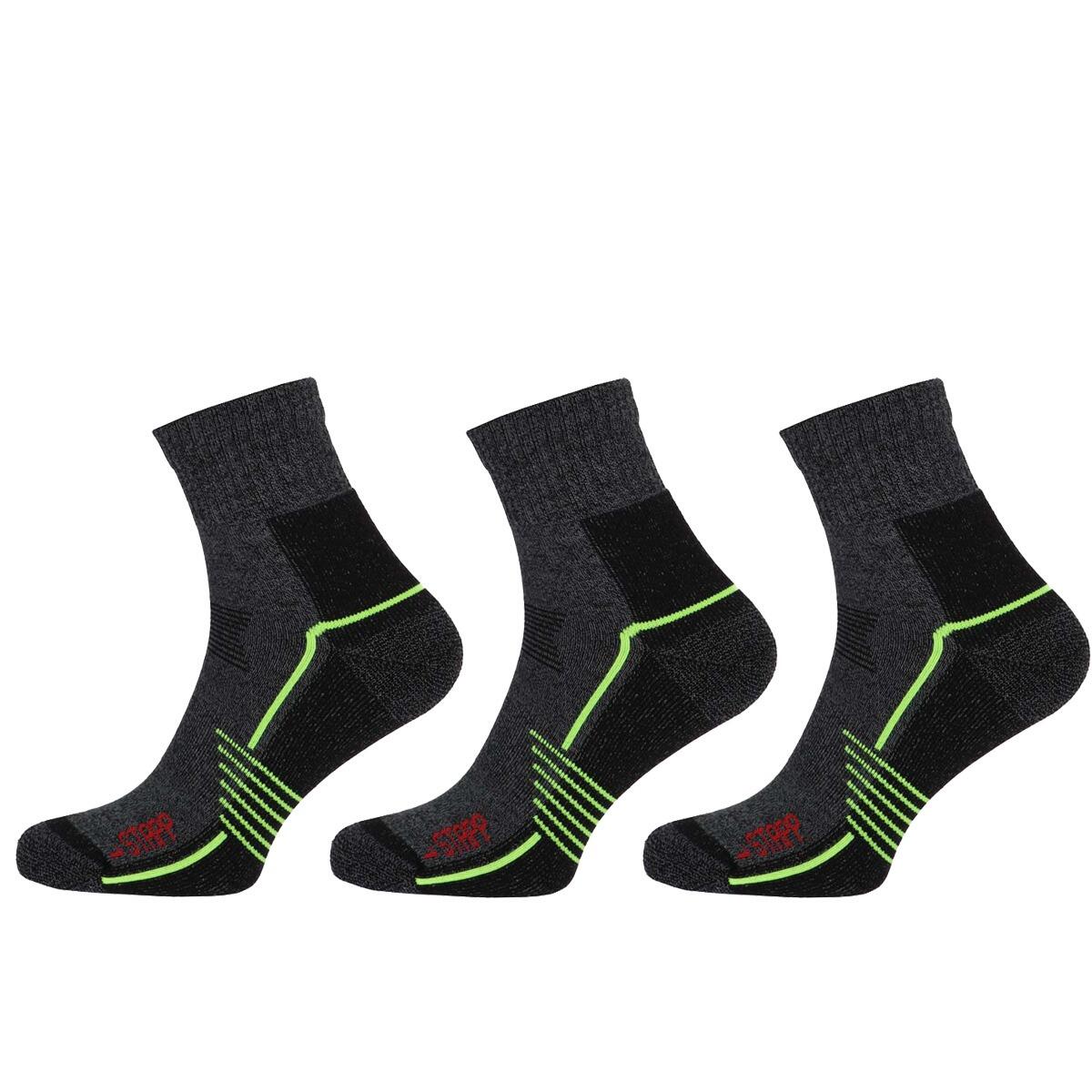 STAPP STAPP Wandelsokken Quarter Active Outdoor Bamboe 3-pack Donkergrijs