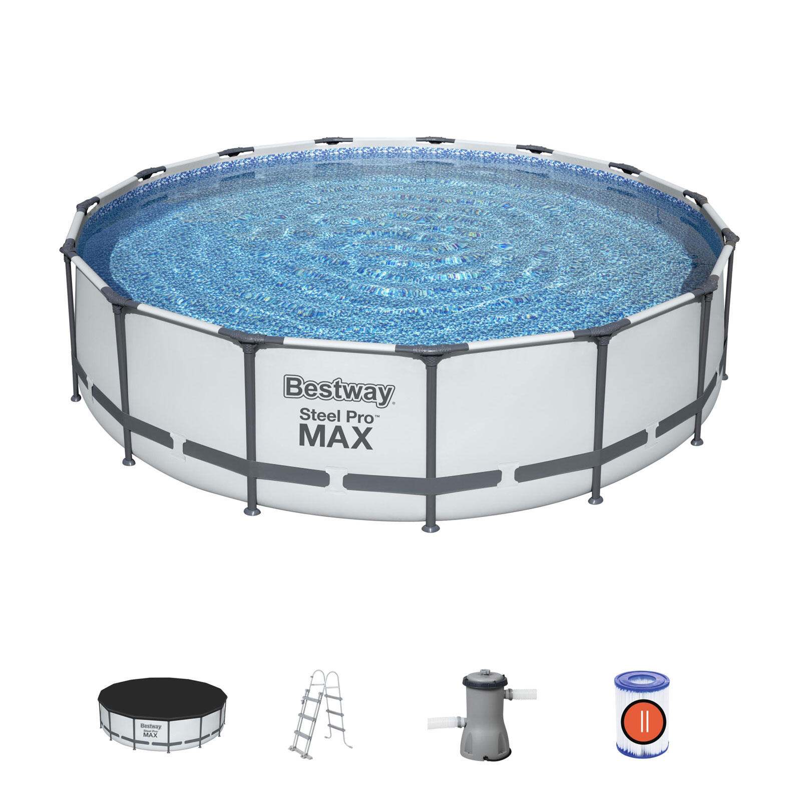 Bestway - Piscine Tubulaire Ronde Bestway Steel Pro Max 4,57 X 1,07 M - Piscine - Bleu|vert - Taille Unique - Decathlon