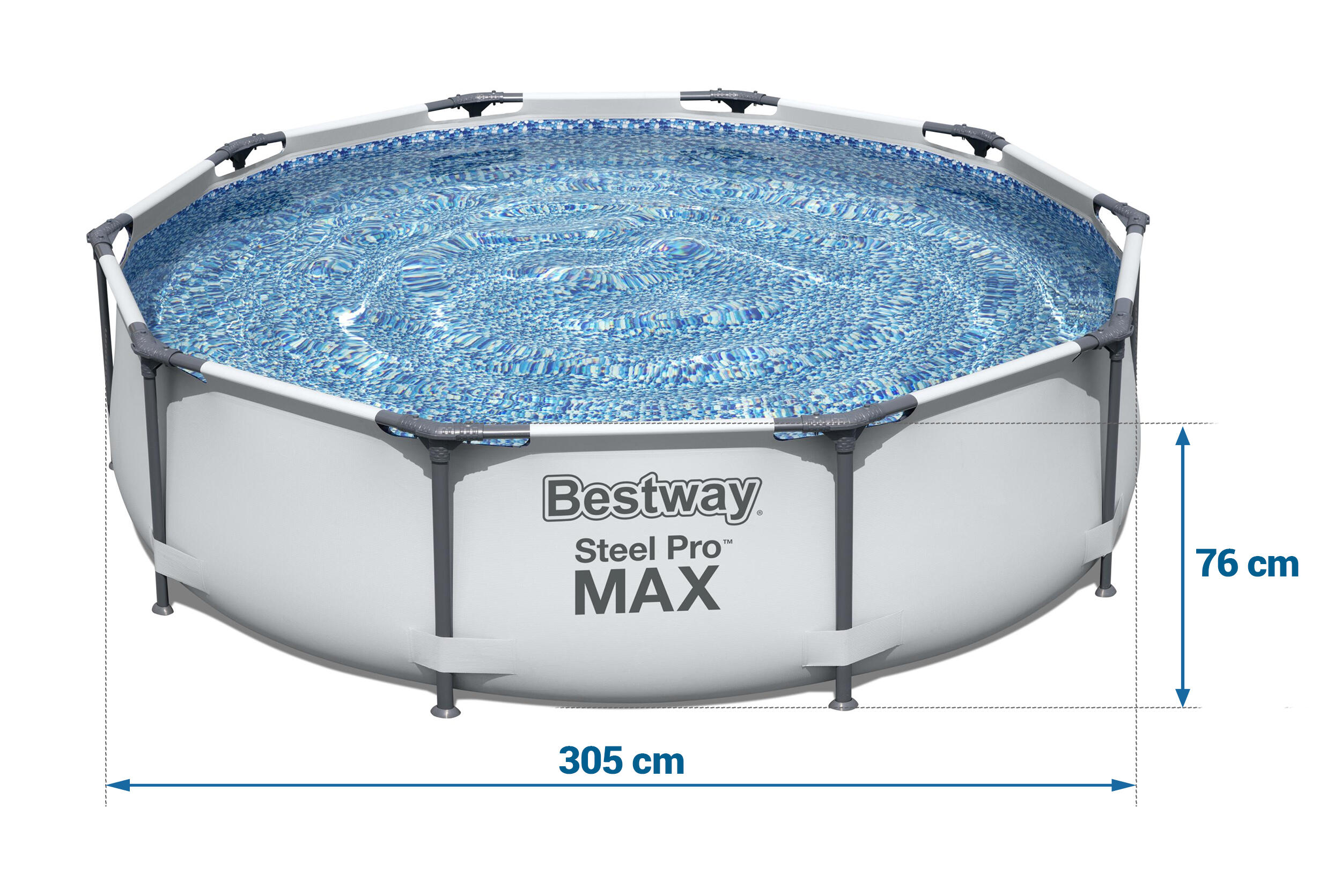 Piscina natación adulto Marco Jardín 305x76 cm Bestway Gris 7/7
