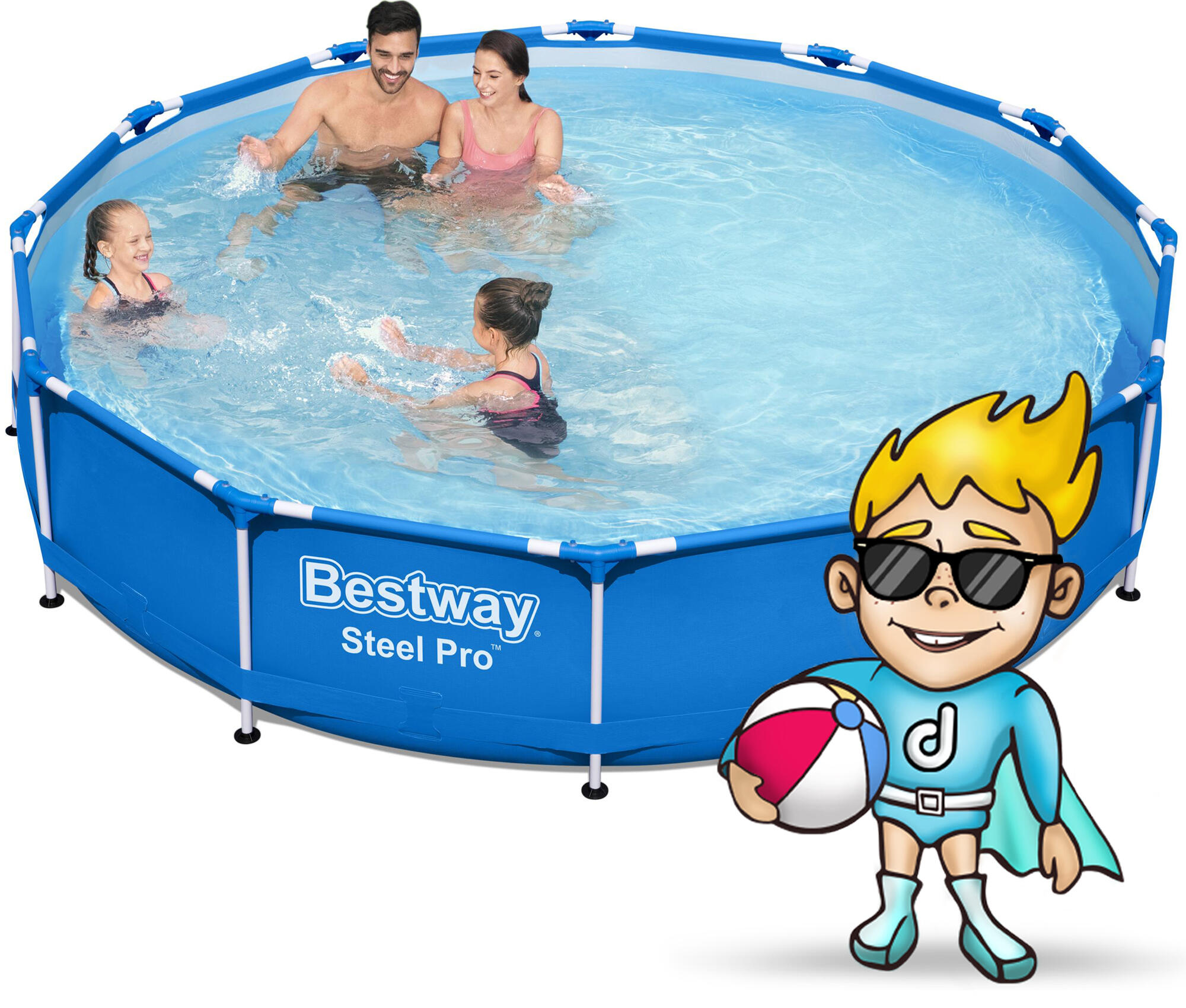 Basen ogrodowy stelażowy 366x76cm Bestway zestaw 16w1 2/7