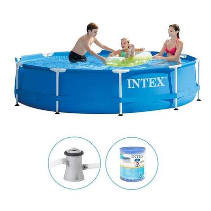 Piscine natation - Metal Frame bleu