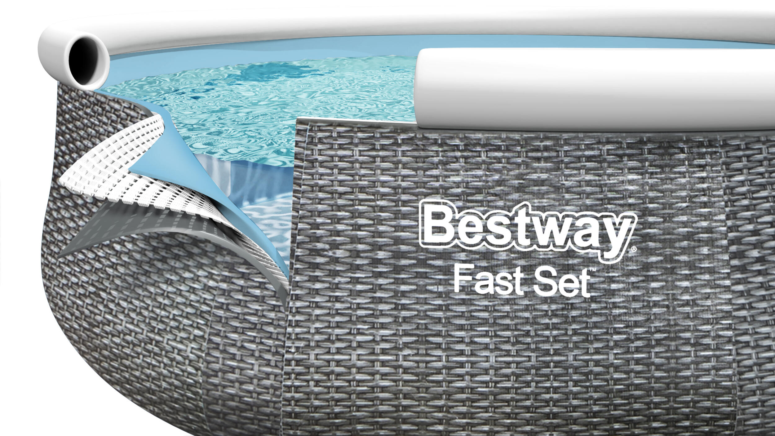 Inflatable pool Bestway Grey 2/7