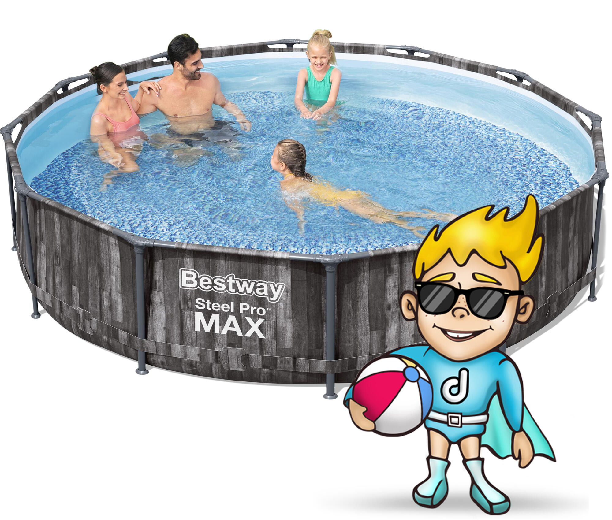 ÜBERSCHRIFT: Pool Schwimmen Basen - 18-in-1 Set grau 2/6