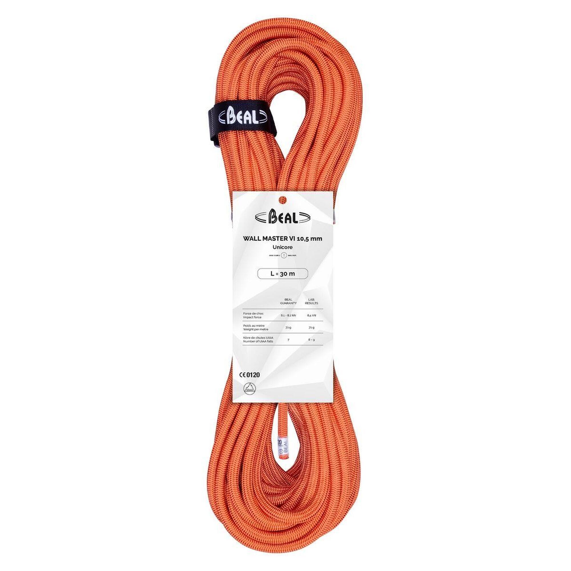 Lina Dynamiczna Beal Wall Master Unicore 10,5Mm 30M Pomarańczowa