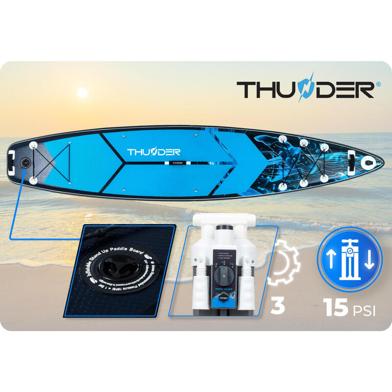 Felfújható SUP deszka kiegészítők THUNDER BLUET 365 cm