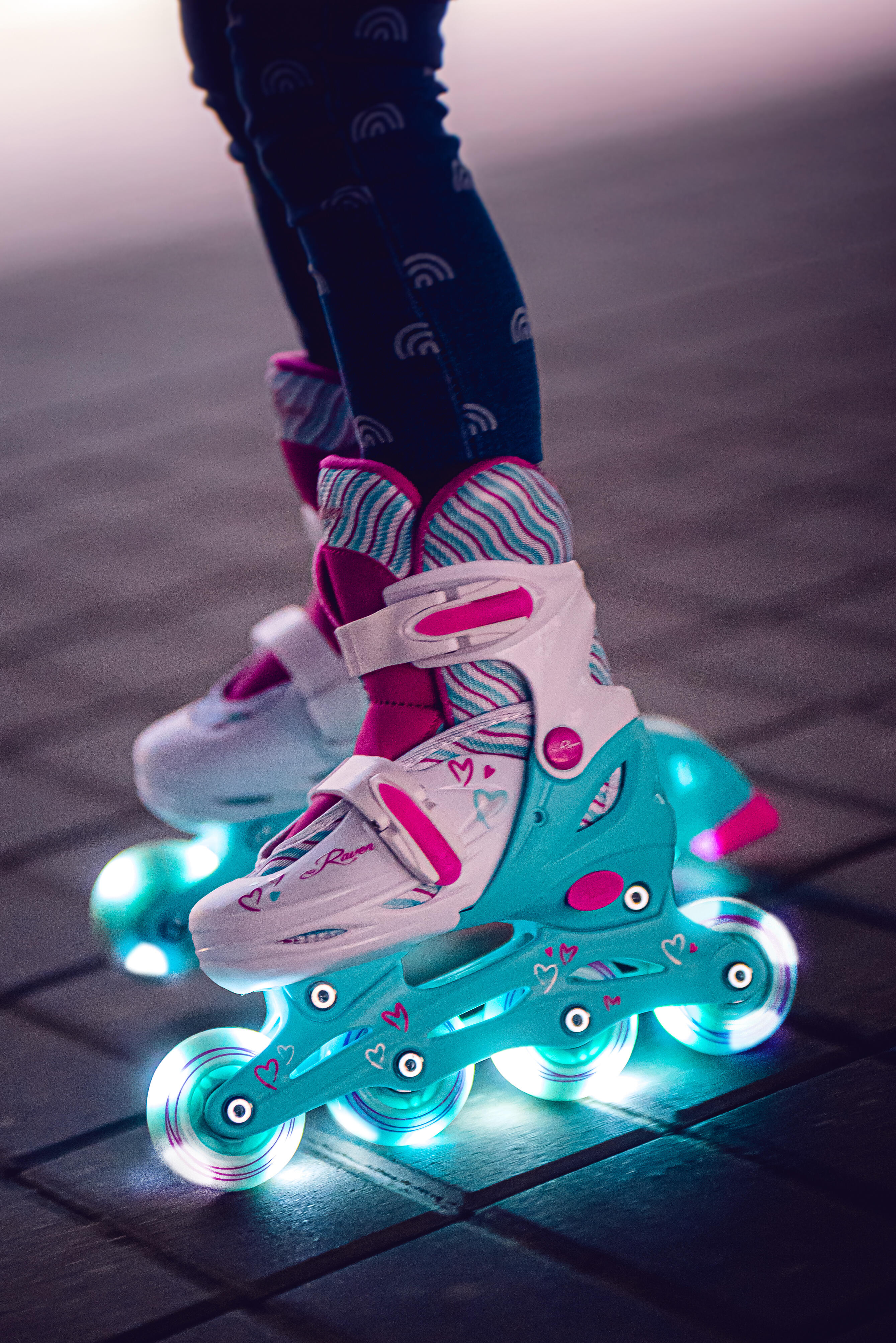 Raven Loret Patins de rodas ajustáveis 3 em 1 com rodas luminosas 3/6
