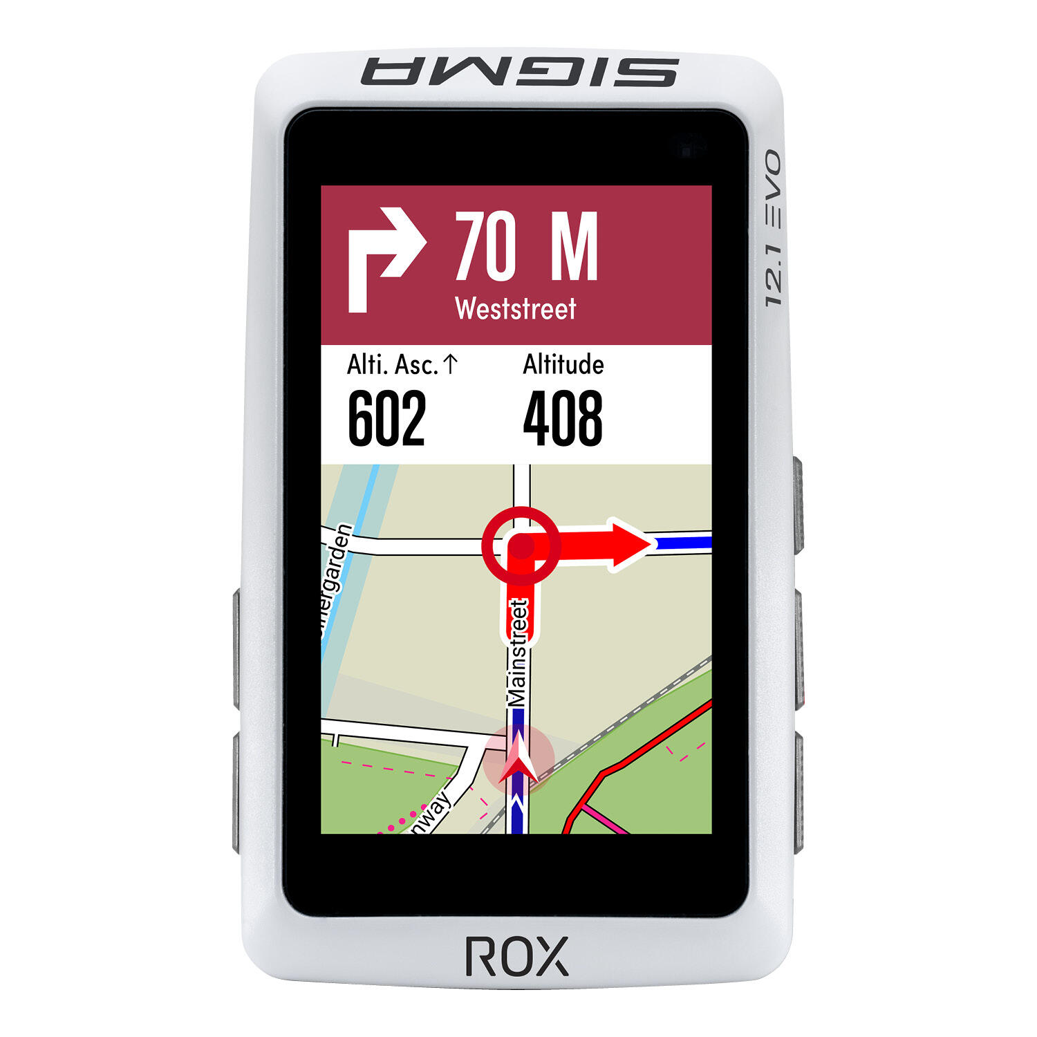 SIGMA GPS-FAHRRADCOMPUTER ROX 12.1 EVO WEISS