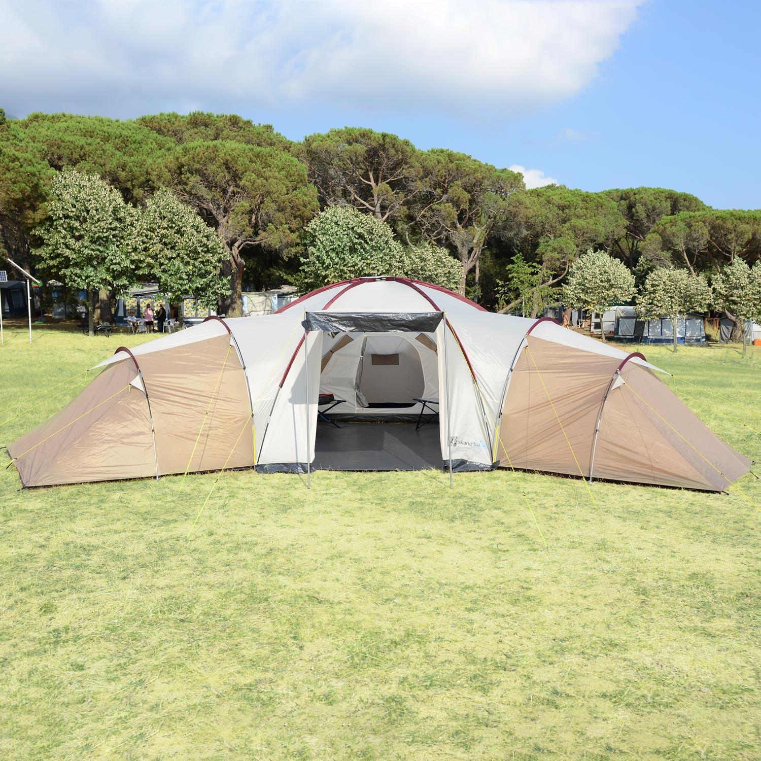 Familietent Turin 12 - Campingtent voor 12 personen, 3 slaapcabines - Koepeltent 2/7