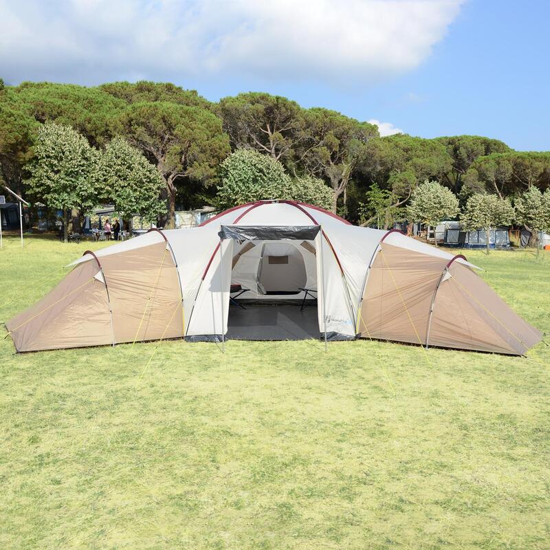 Tente dôme familiale Turin 12 – 12 personnes - 3 cabines - 840x720cm