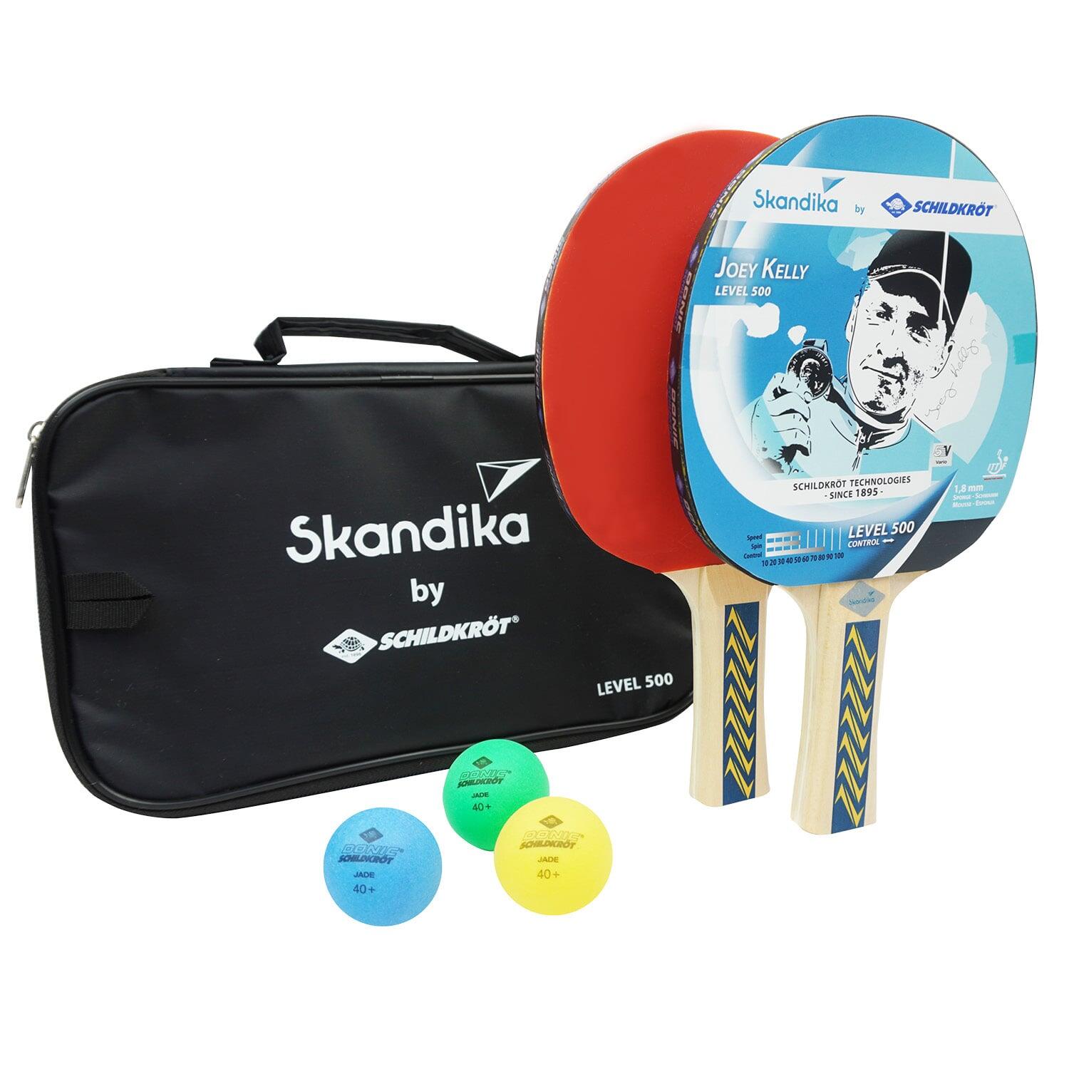 SKANDIKA Set di 2 racchette da ping pong con 3 palline colorate - Donic Schildkröt