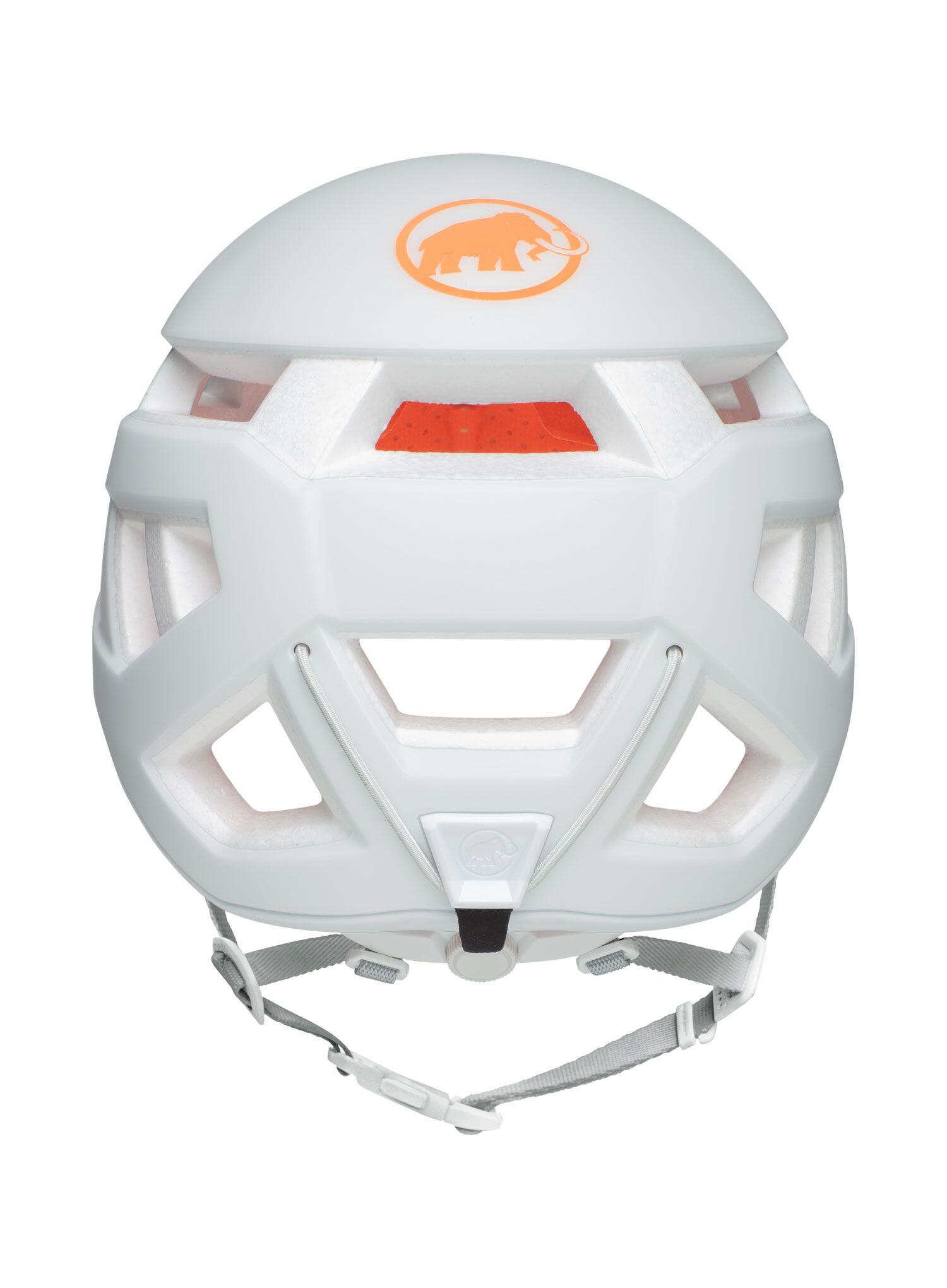 Kletterhelm Mammut Crag Sender weiß ultraleicht In‑Mold EPS mit Kevlar-Besatz 3/4