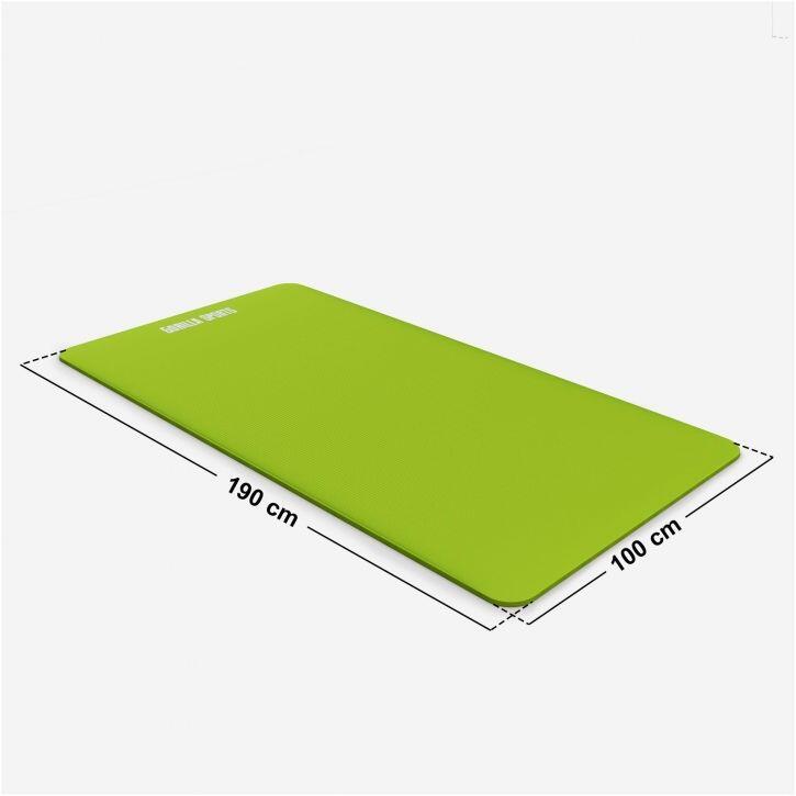 Mata do jogi Gorilla Sports limonkowa 190 x 100 x 1,5 cm