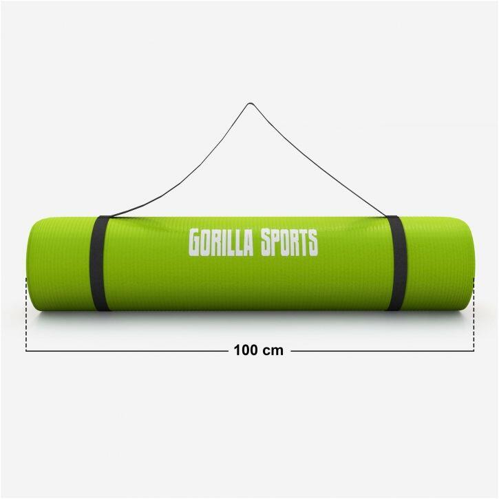 Mata do jogi Gorilla Sports limonkowa 190 x 100 x 1,5 cm