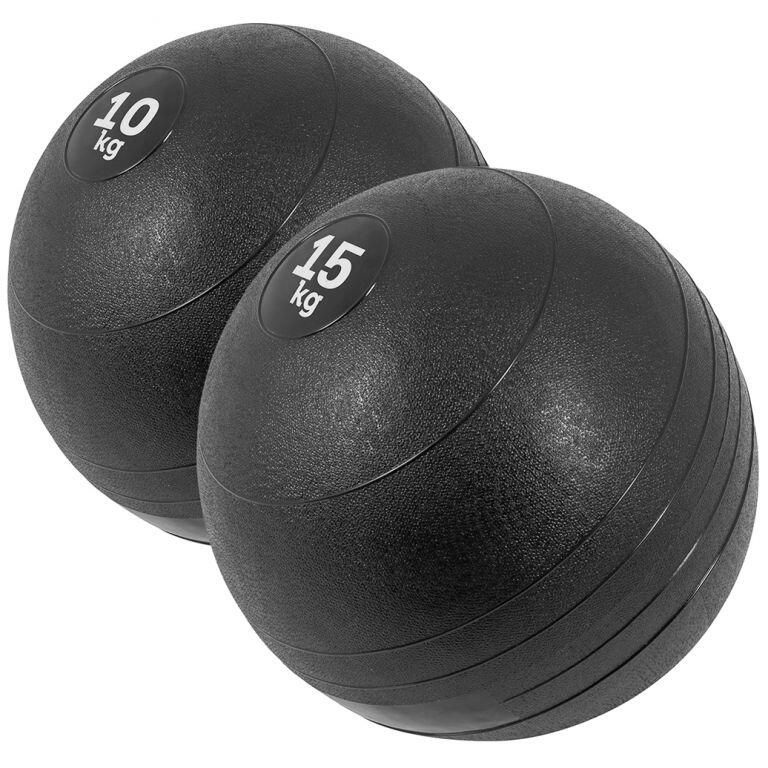 Gorilla Sports - Lot 2 Slam Ball Caoutchouc | Musculation | Poids Total 25kg - Slam Ball - Noir - 25 Kg - Decathlon