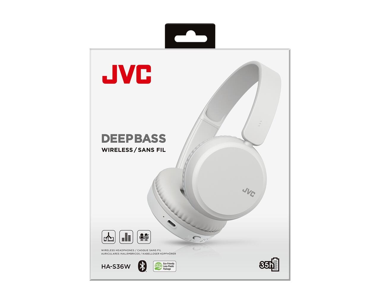 Deep Bass Wireless Bluetooth Headphones HAS36- White 4/6