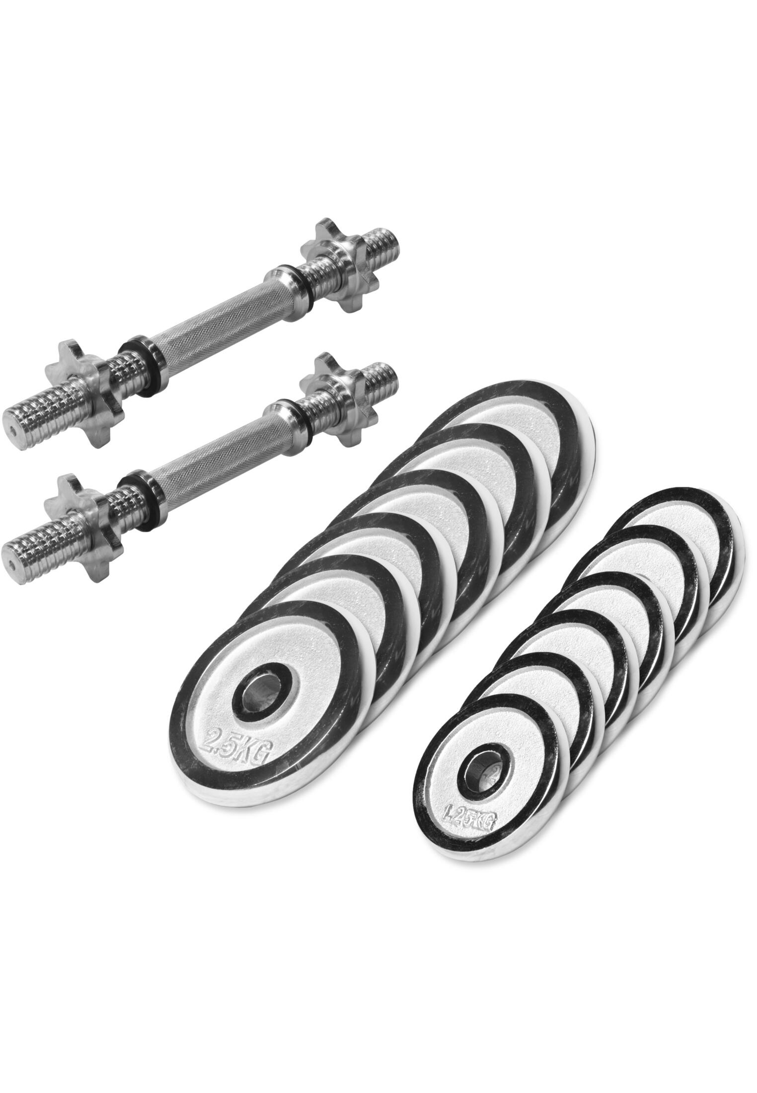 Conjunto de halteres star lock cromado 27,5 kg