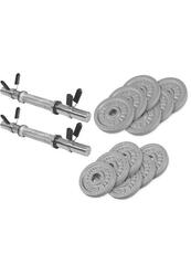 KIT D'HALTERES COURTS 27.5 KG POIDS EN FONTE AVEC RESSORTS | MUSCULATION | COULE