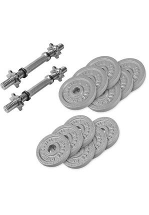 KIT D'HALTERES COURTS 27.5 KG POIDS EN FONTE AVEC VIS | MUSCULATION | COULEUR GR