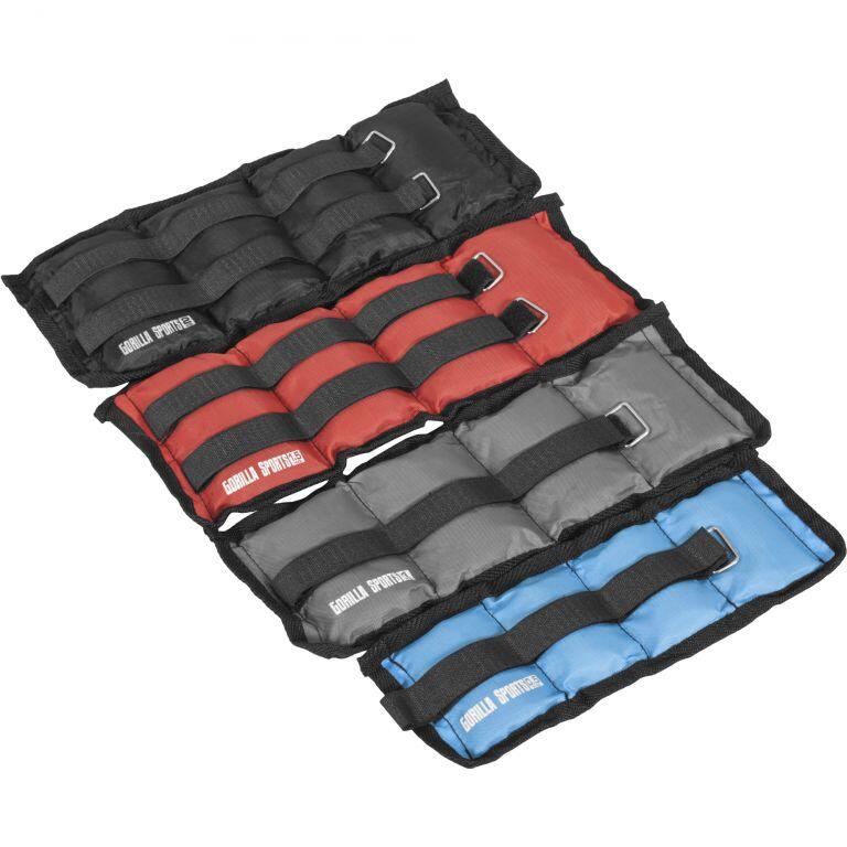 Gorilla Sports - Lot 4 Paires De Bandes Lestées (2x0,5kg, 2x1,0kg, 2x1,5kg Et 2x2,0kg) | Fitness - Haltères Reglable - Bleu|rouge - 10 Kg - Decathlon