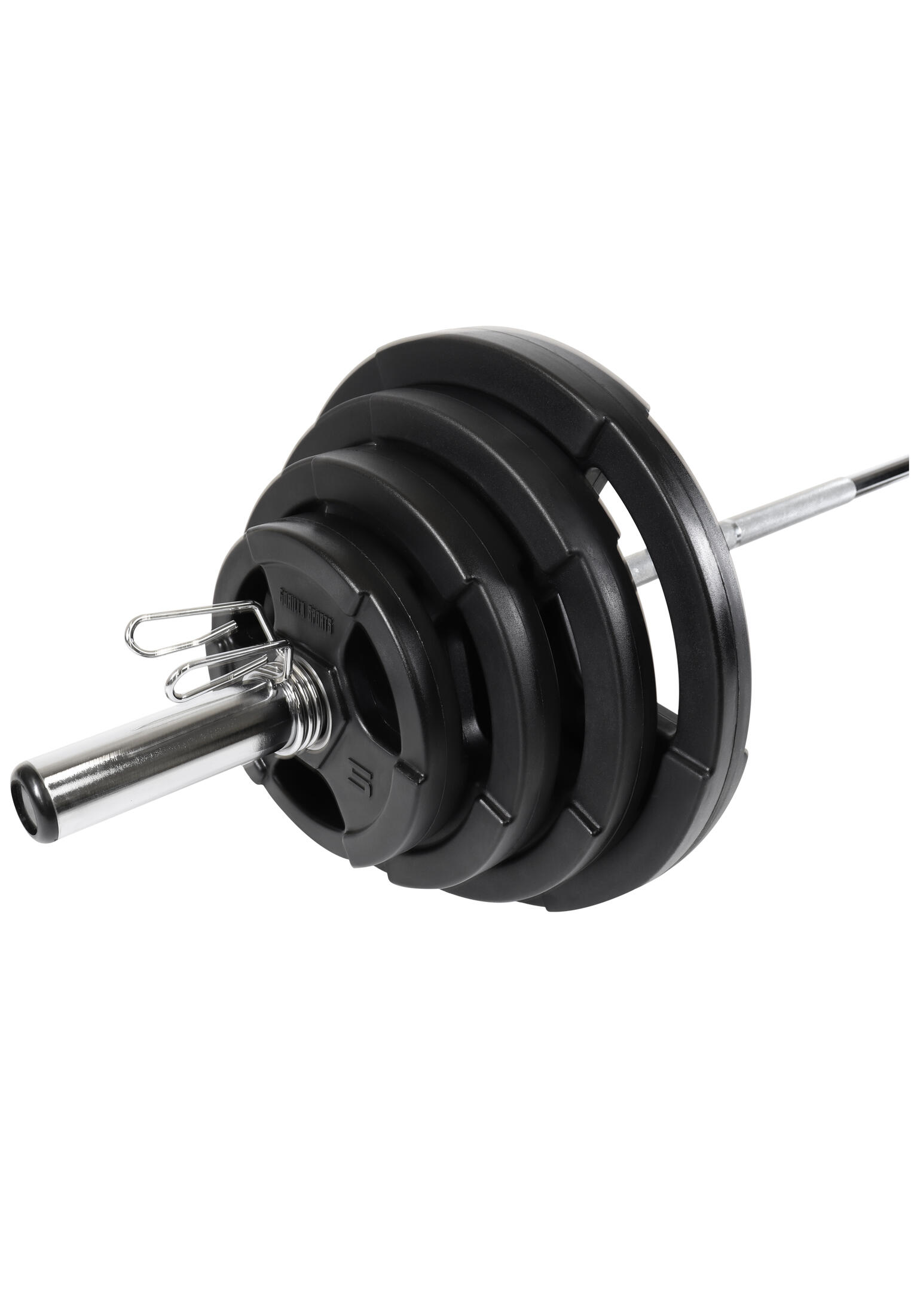 Set d'haltère long de 130 kg - Barre longue de 218 cm + poids grip avec revêteme 5/7