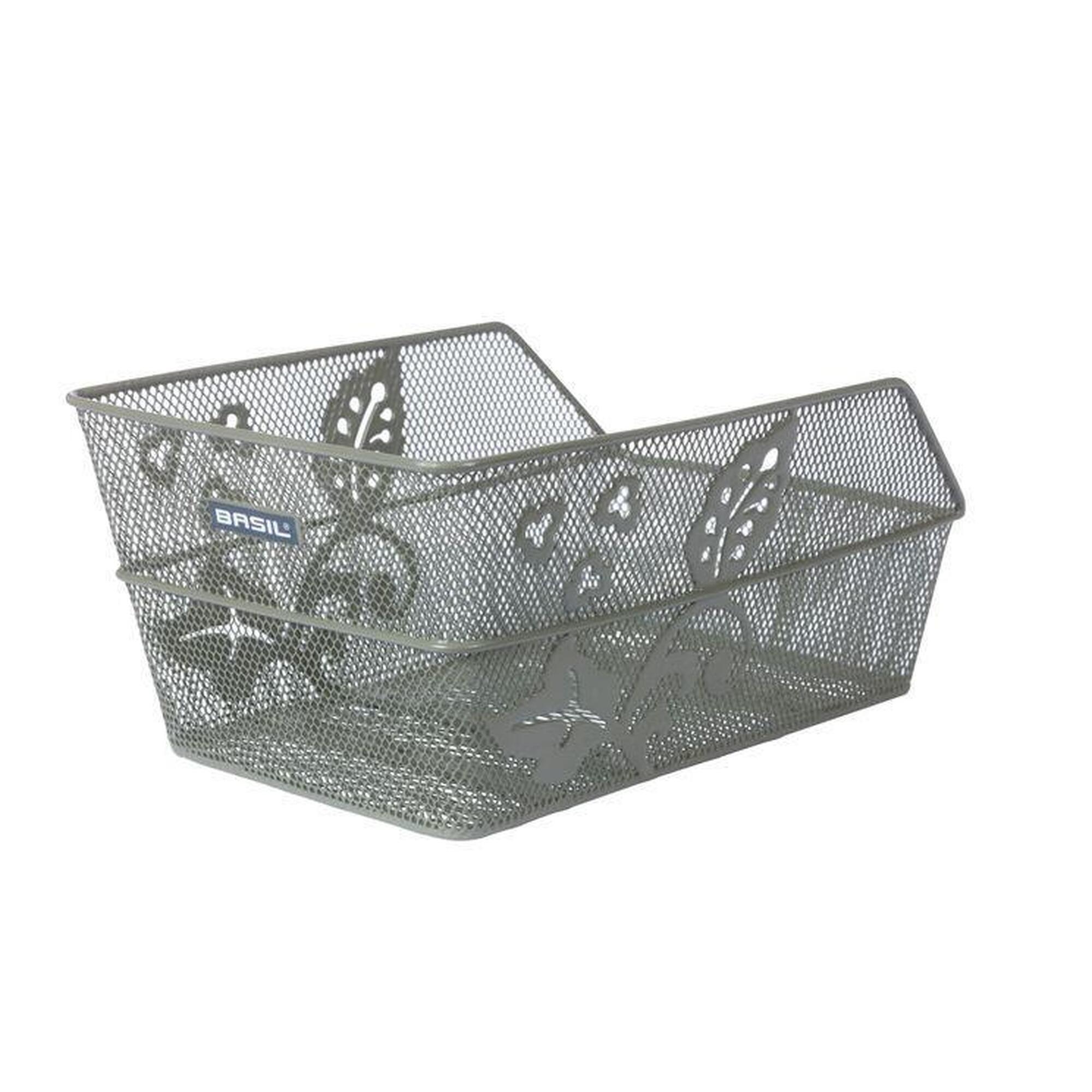 Kosz Rowerowy Cento Fm Flower Z Mocowaniem Stałym 38 X 24 X 11Cm - Oliwkowy