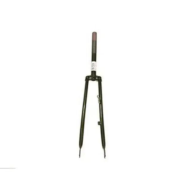 28" Bicycle Fork — 1" Steerer, Drum Brake Mount & Dynamo Hook, Metallic Green.