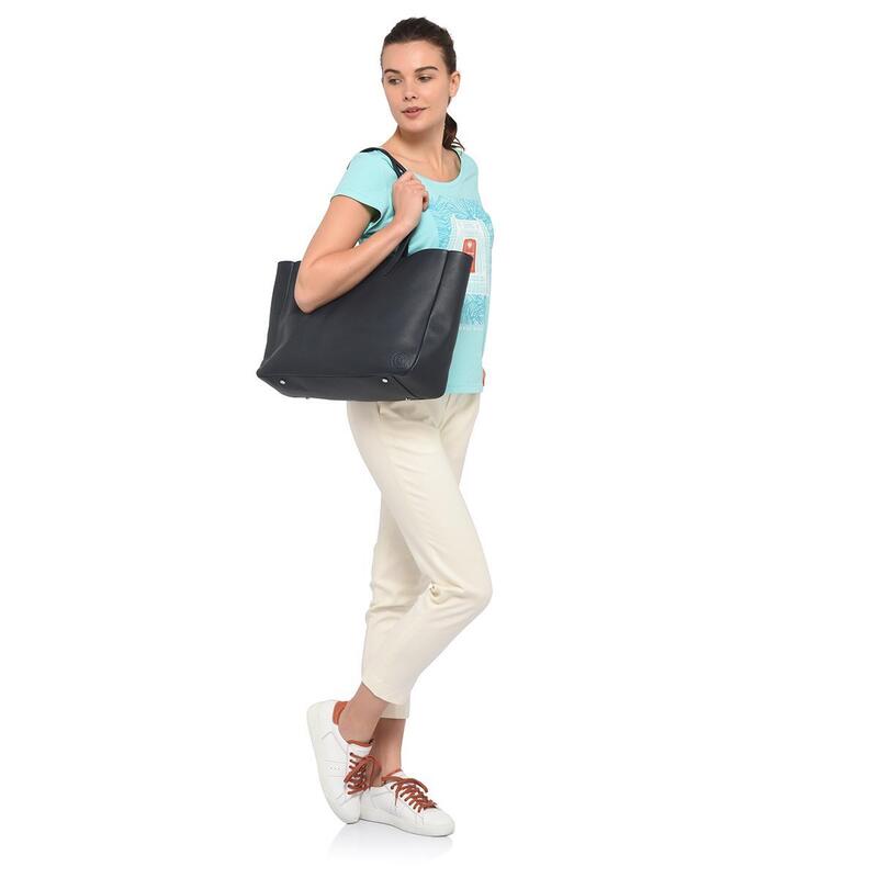 Sac à  main cuir pleine fleur femme - marine