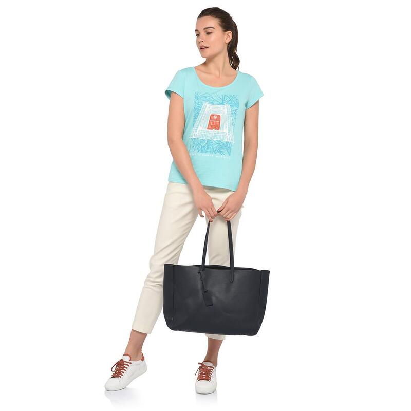 Sac à  main cuir pleine fleur femme - marine