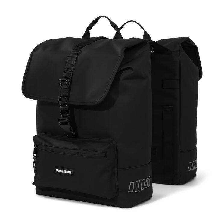 URBAN PROOF Urbanproof Dubbele Fietstas 38L Zwart - Stijlvol en Functioneel