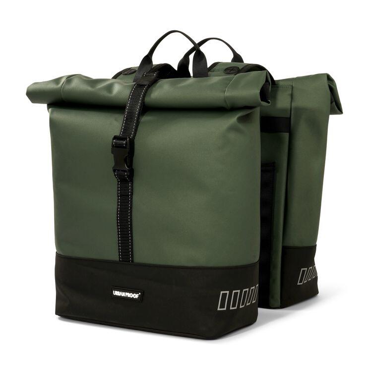 Urbanproof Rolltop Doppelfahrradbeutel 38 Liter Grün 1/7