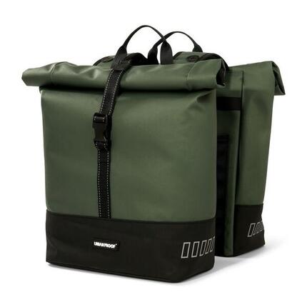 Sac à vélo double Rolltop 38 litres vert Urbanproof