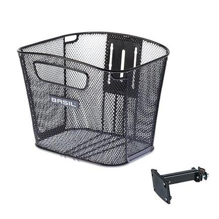 Panier à vélo Basil Bold Front FM - Noir avec support inclus