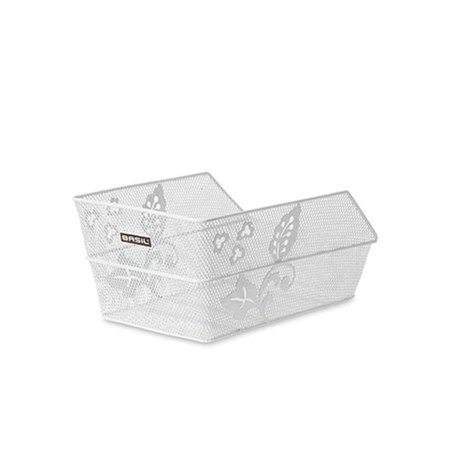 Kosz Rowerowy Cento S Fm Flower Ze Stałym Mocowaniem 32 X 22 X 17 Cm - Biały