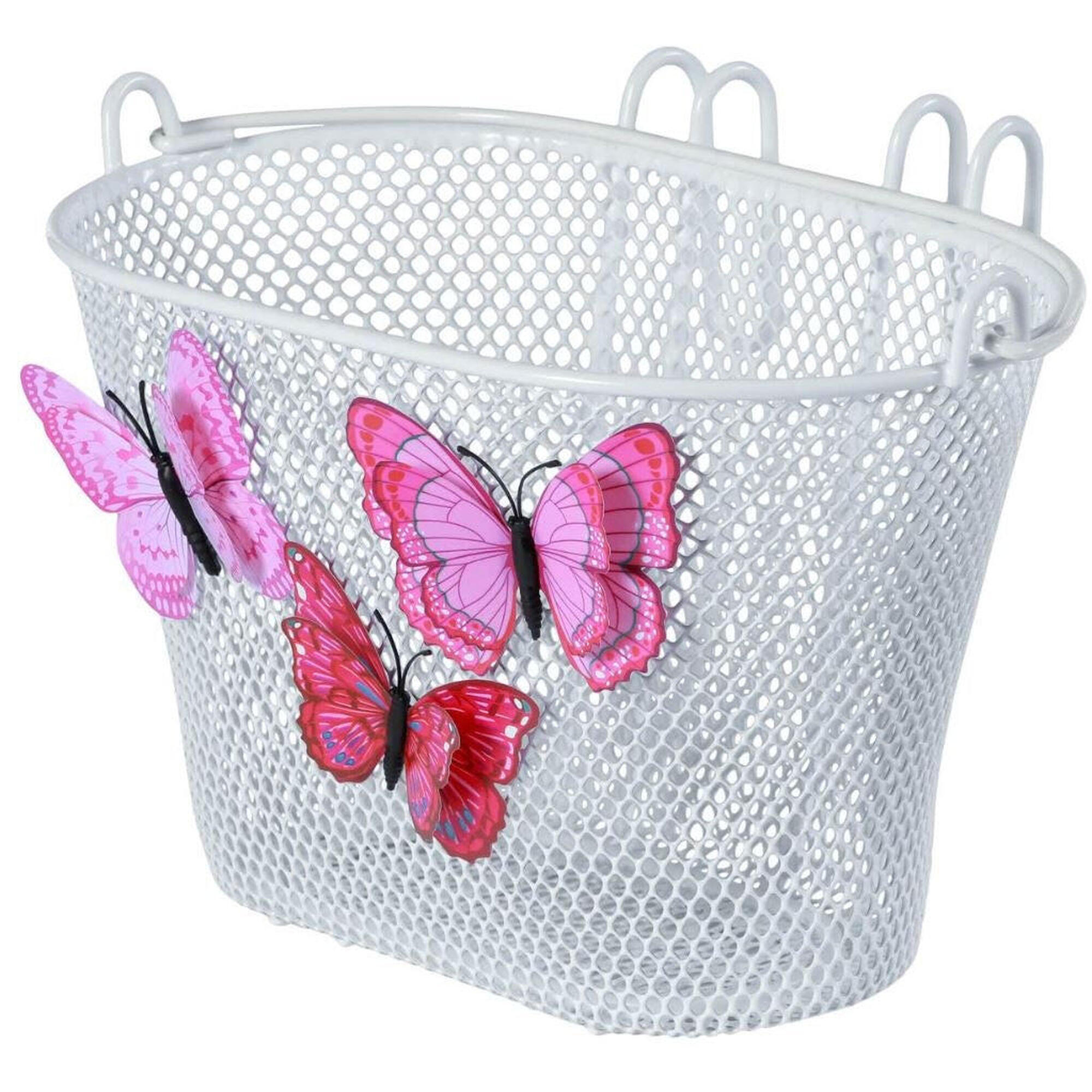 Kosz Na Rower Dla Dzieci Jasmin Butterfly 28 X 20 X 19 Cm - Biały
