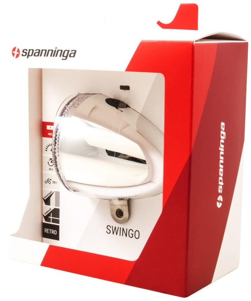 Spanninga Swingo XB faro anteriore cromato a batteria 4 Lux. 4/4