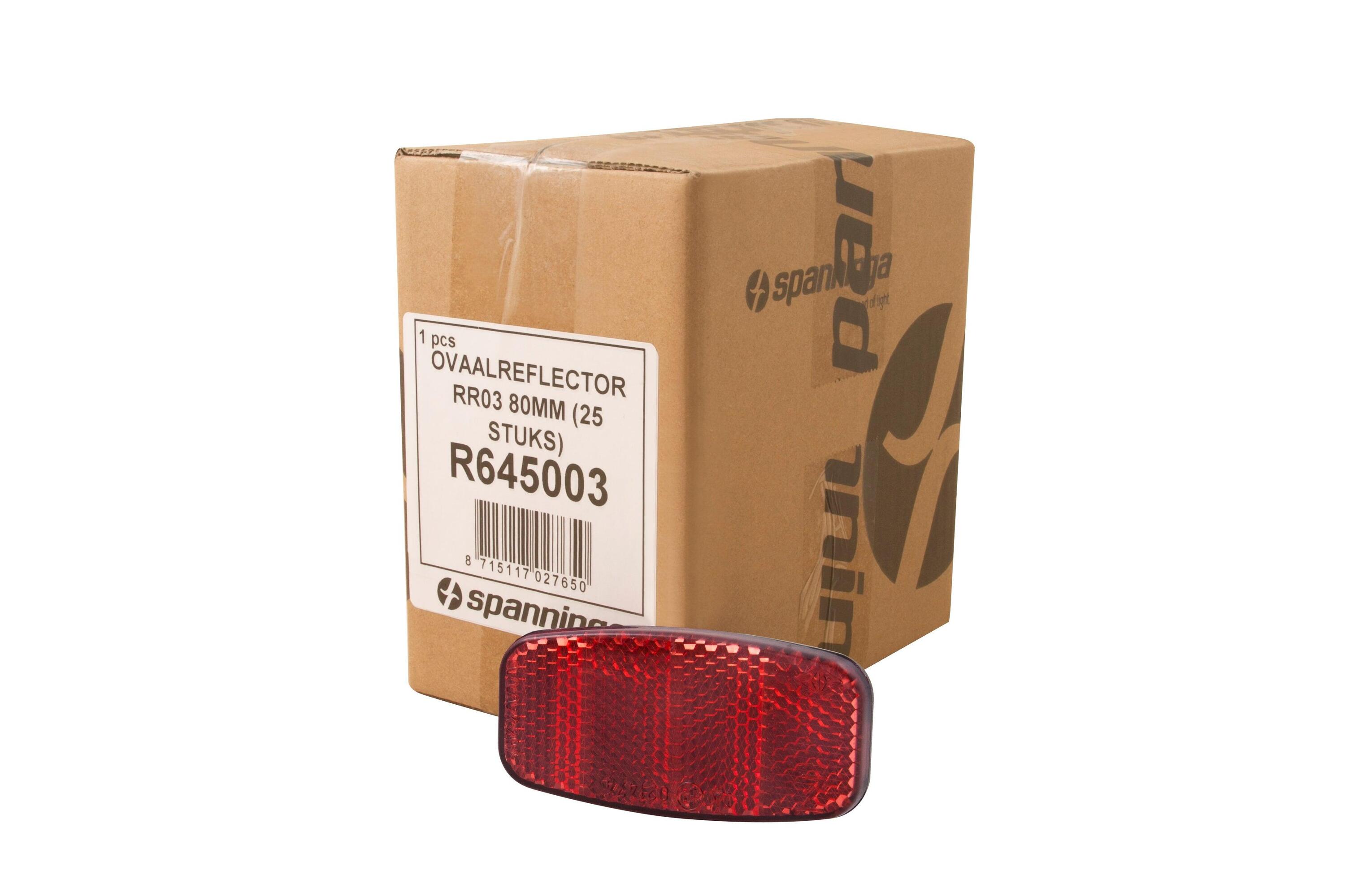 Refletores traseiros Spanninga para bagageiro 80 mm caixa de 25 1/1