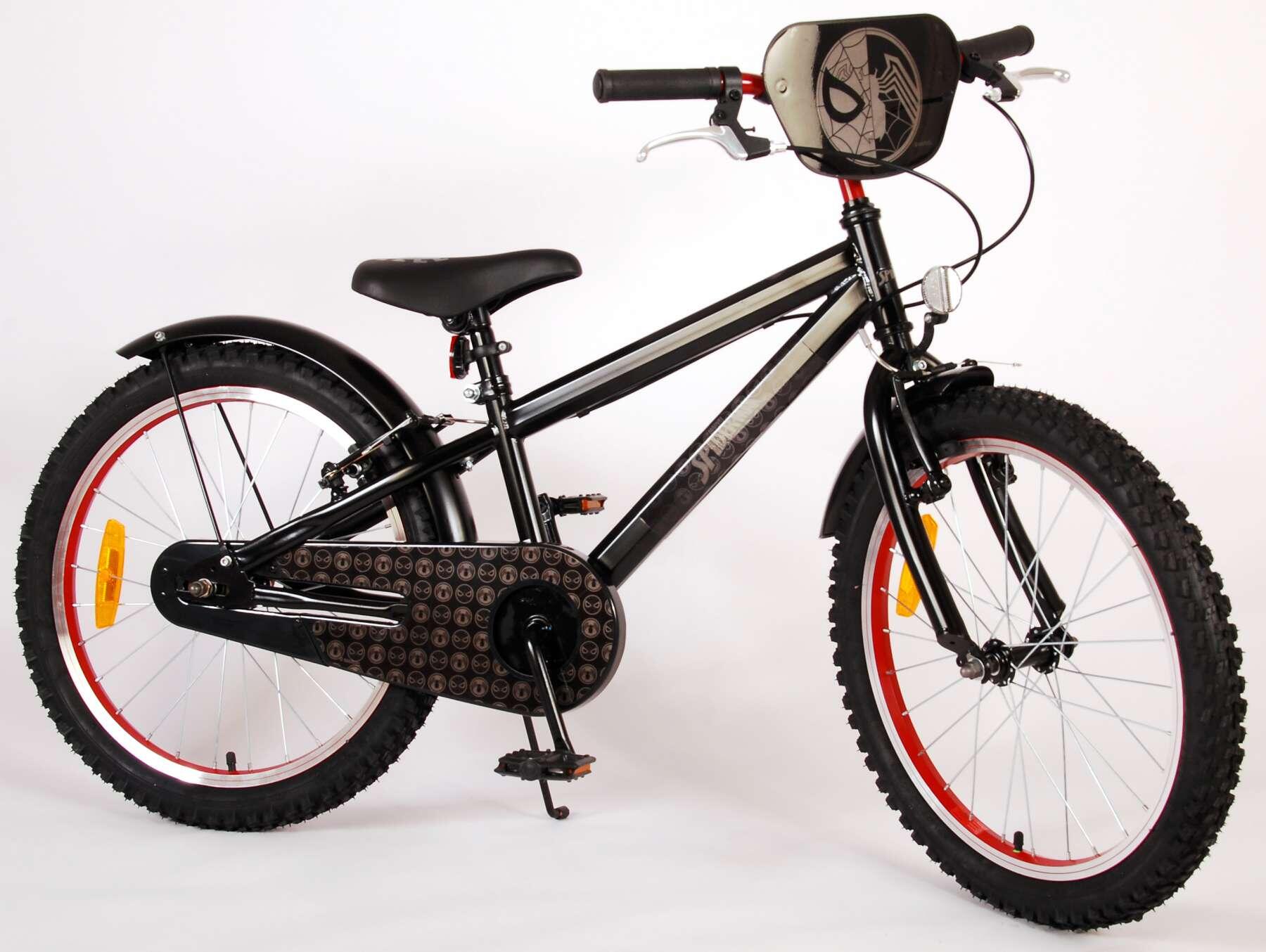 Spider-Man Kinderfiets 20 inch - Mat Zwart met 2 Handremmen 7/7