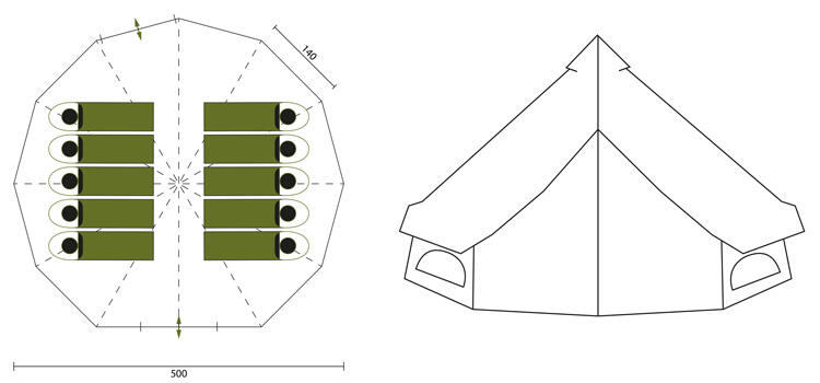 Campingzelt Tipi Jatuni 500 Protect - 100% Baumwolle - 10 Personen 7/7