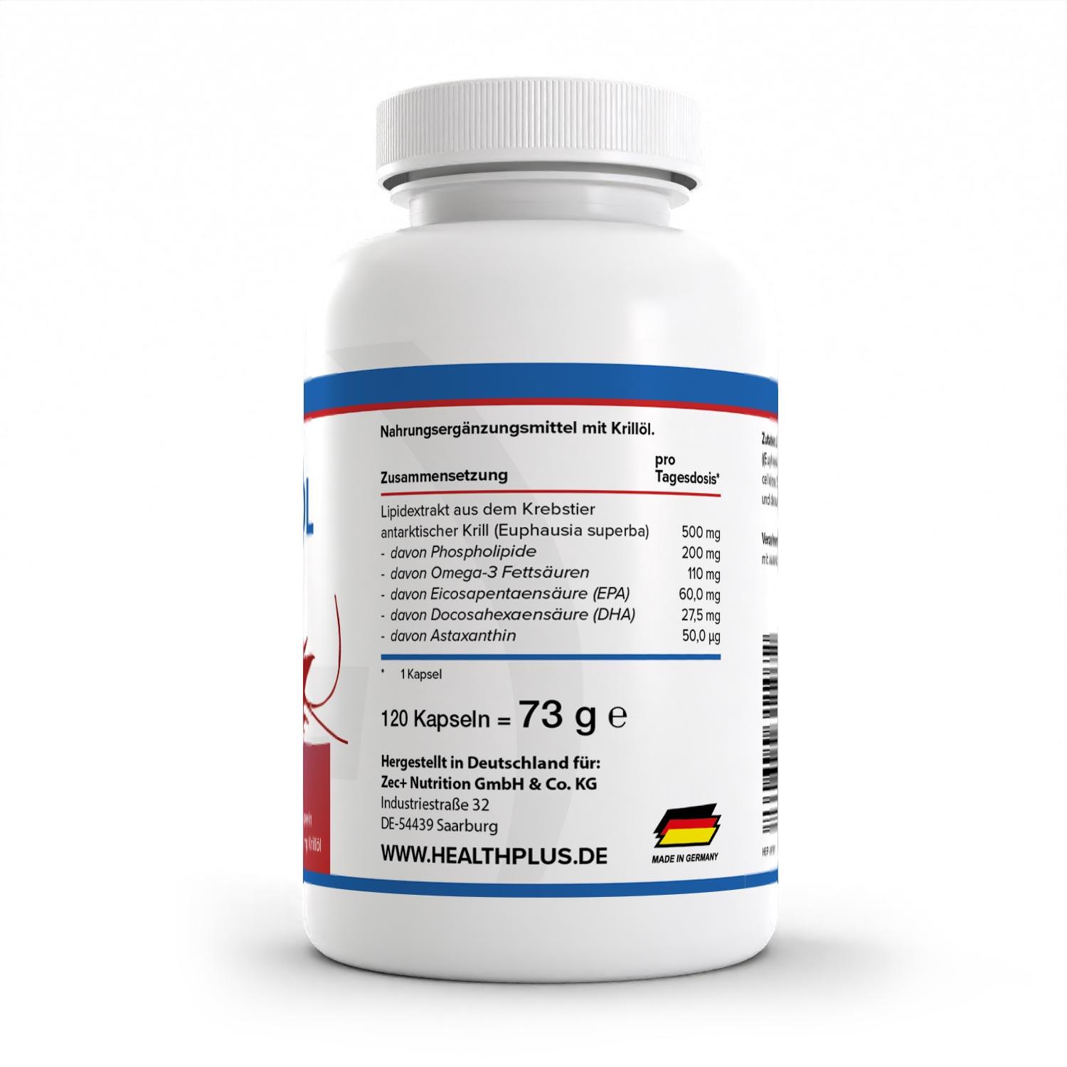 Zec+ Health+ Krill Oil (120) Unflavoured - Vitamines, minéraux et santé 2/4