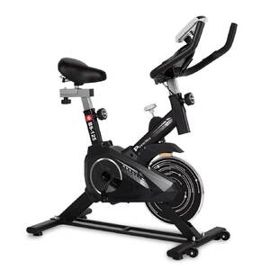PowerMax Fitness BS-125 Spin Exercise Bike for Home use, 16mm 7Kg Flywheel, Max User Weight 130kg, LCD Display, 2pc Crank, Heart